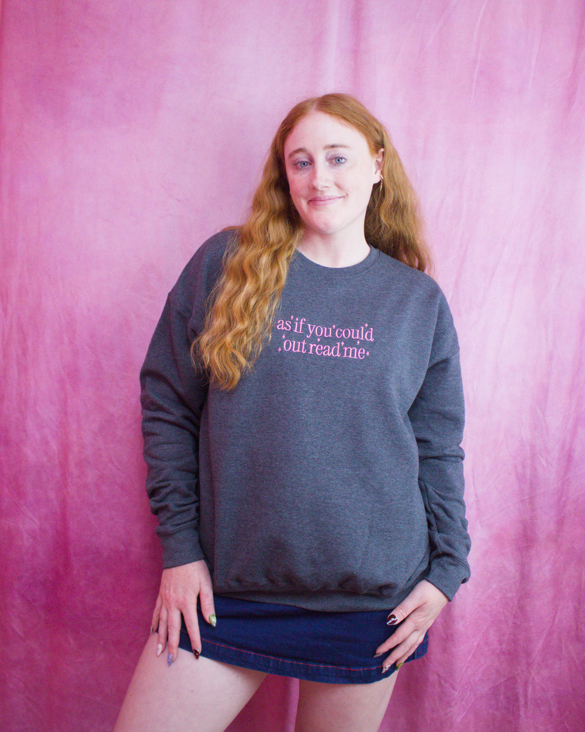 "As if You Could Out Read Me" Embroidered Shirt