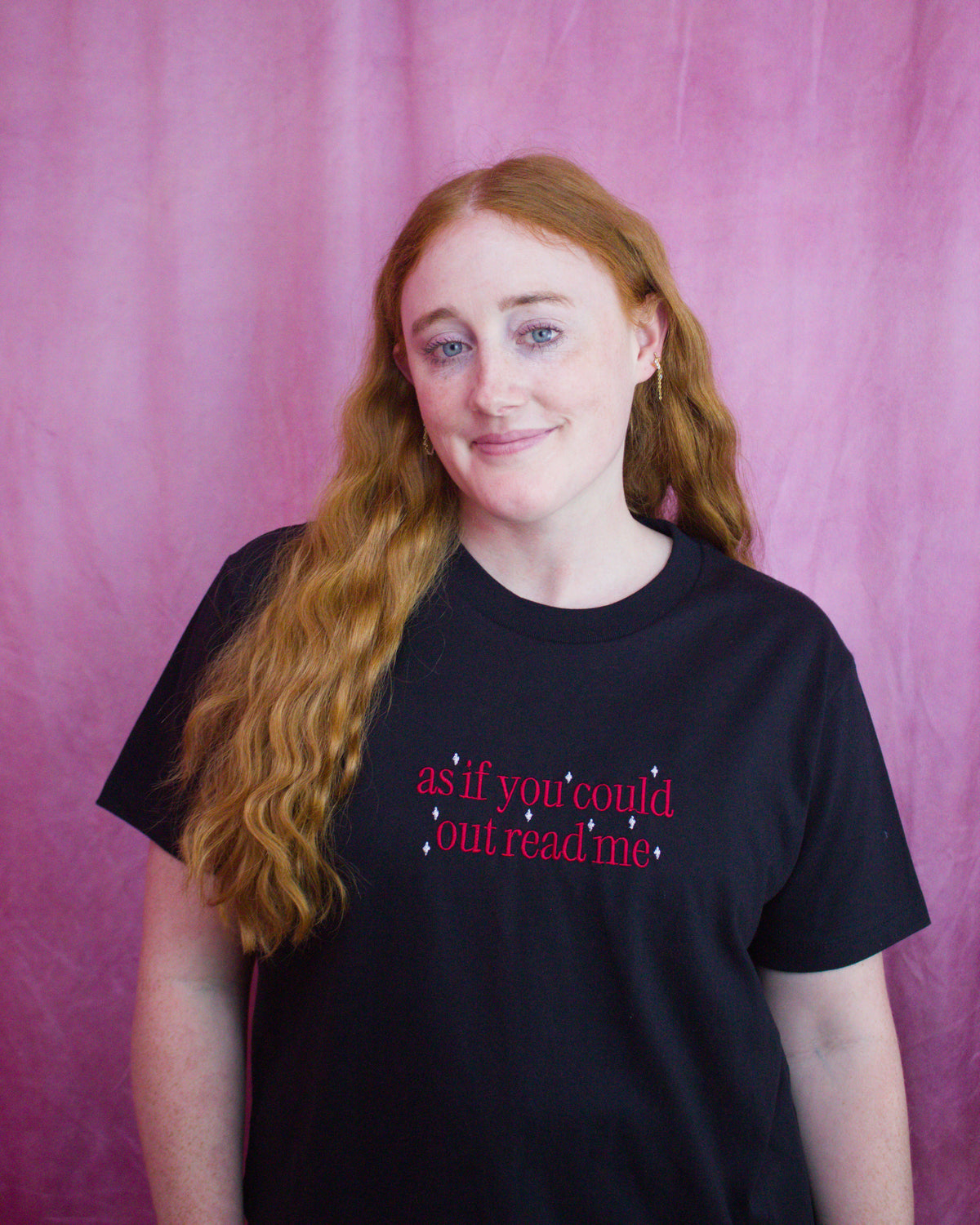 "As if You Could Out Read Me" Embroidered Shirt