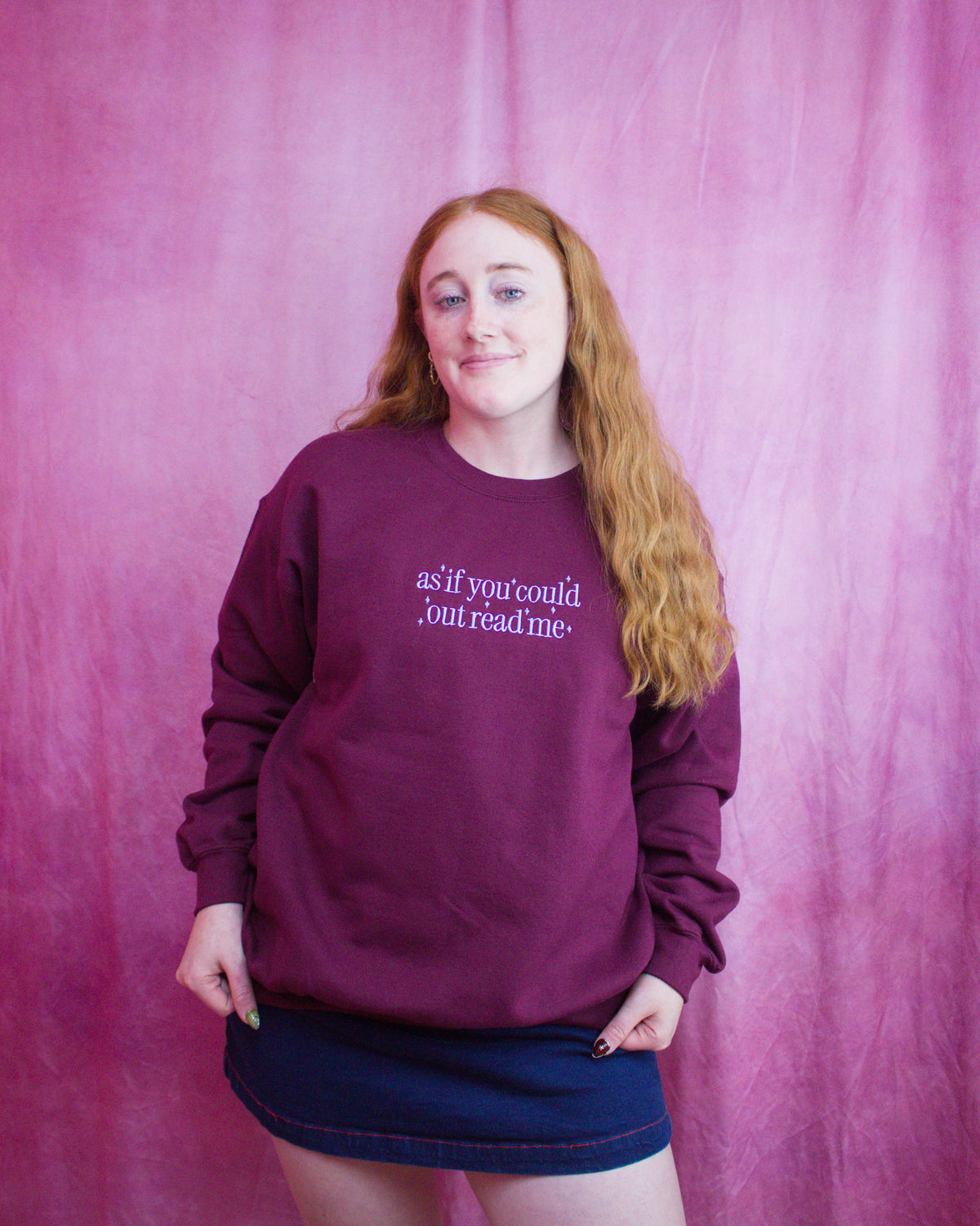 "As if You Could Out Read Me" Embroidered Shirt