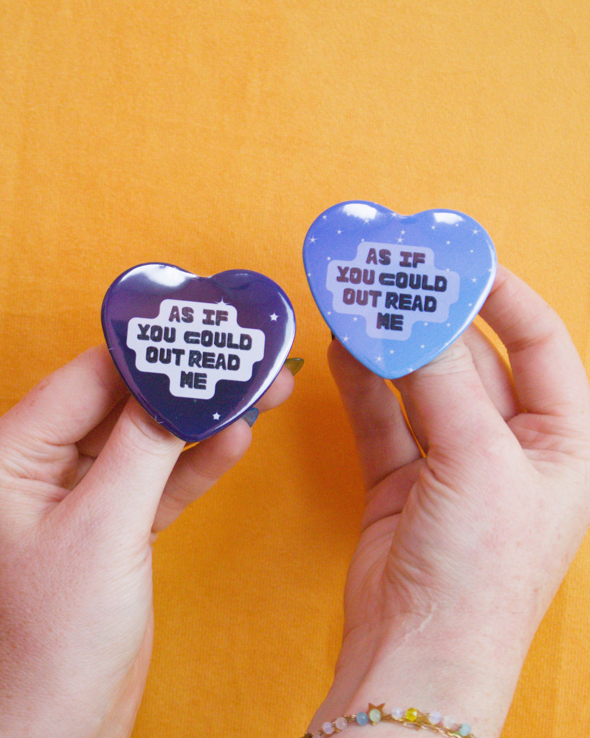 "As If You Could Outread Me" Bold Letter Pin