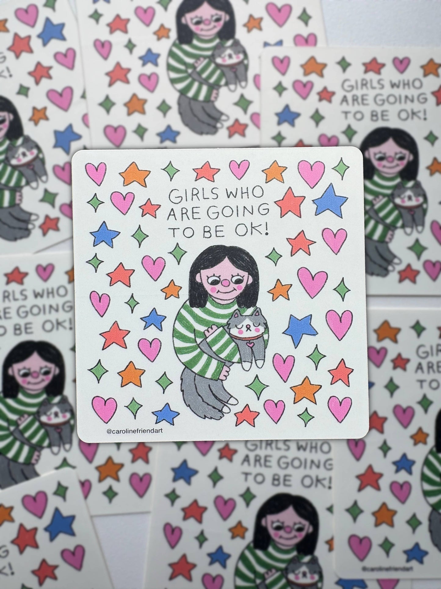 Girls Who Are Going to be Ok Sticker | Vinyl Waterproof Cat