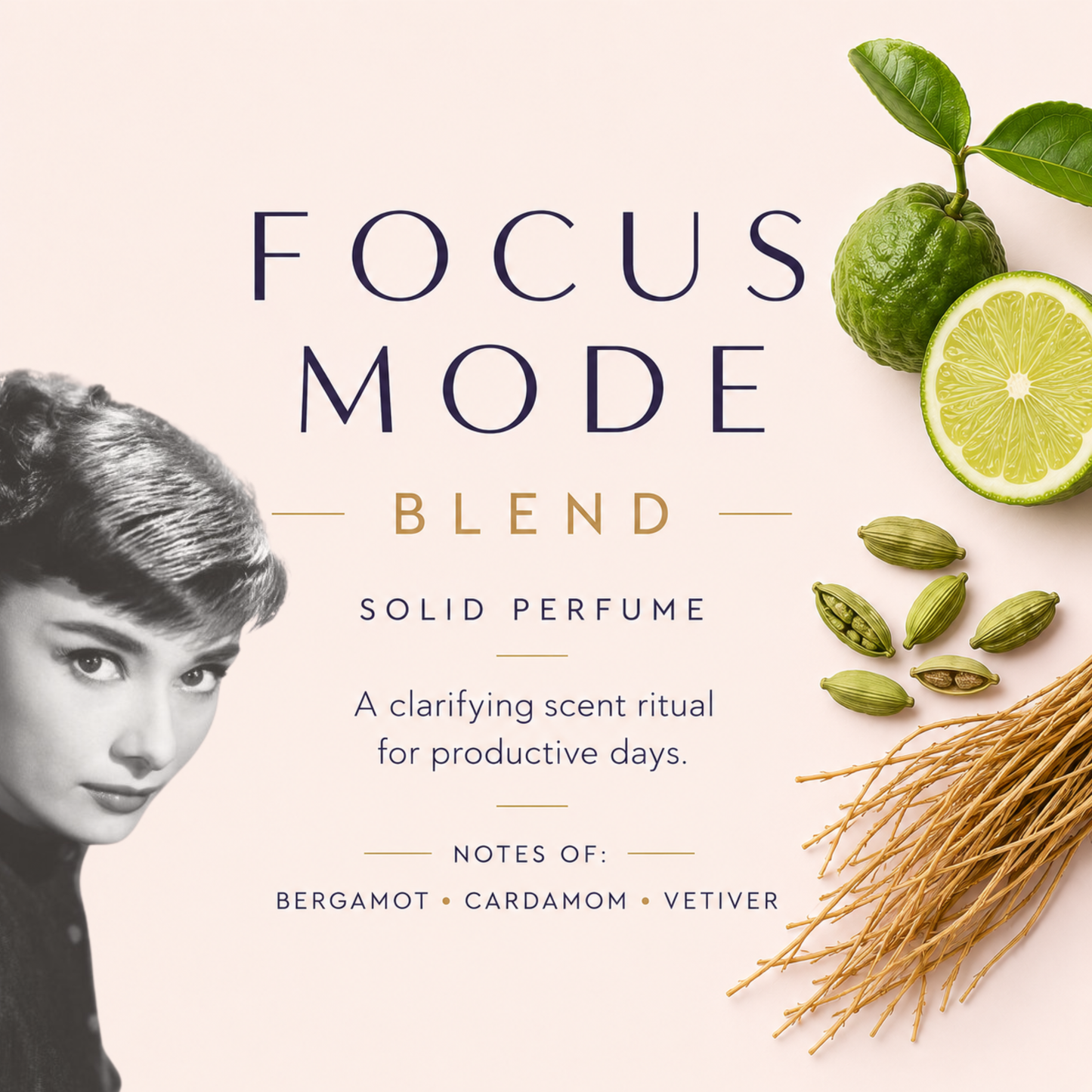 Focus Mode | Wellness Trio Solid Perfume | Bergamot, Cardamom & Vetiver