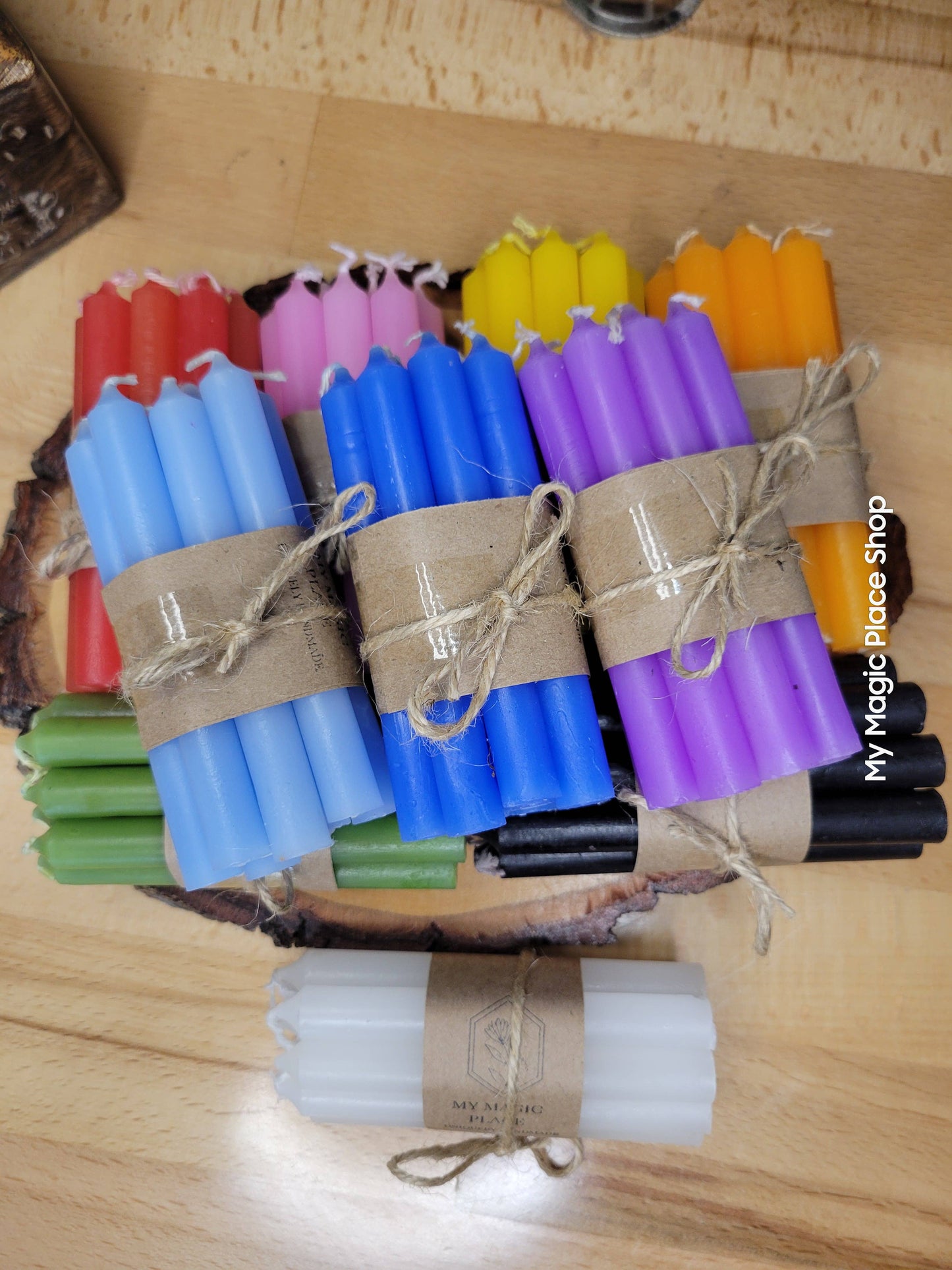 Pack of 10 colored spell candles, Chime Candle 4 Inches: Black