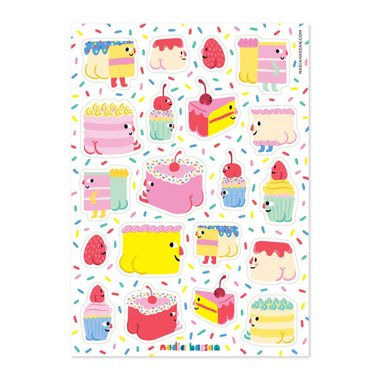 Sweet Cheeks 5x7 Sticker Sheet