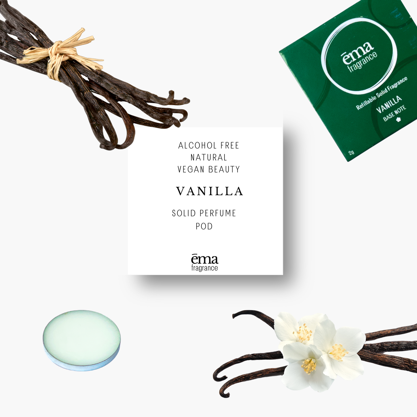Vanilla Solid Perfume Pod (2g) | Refillable Clean Fragrance