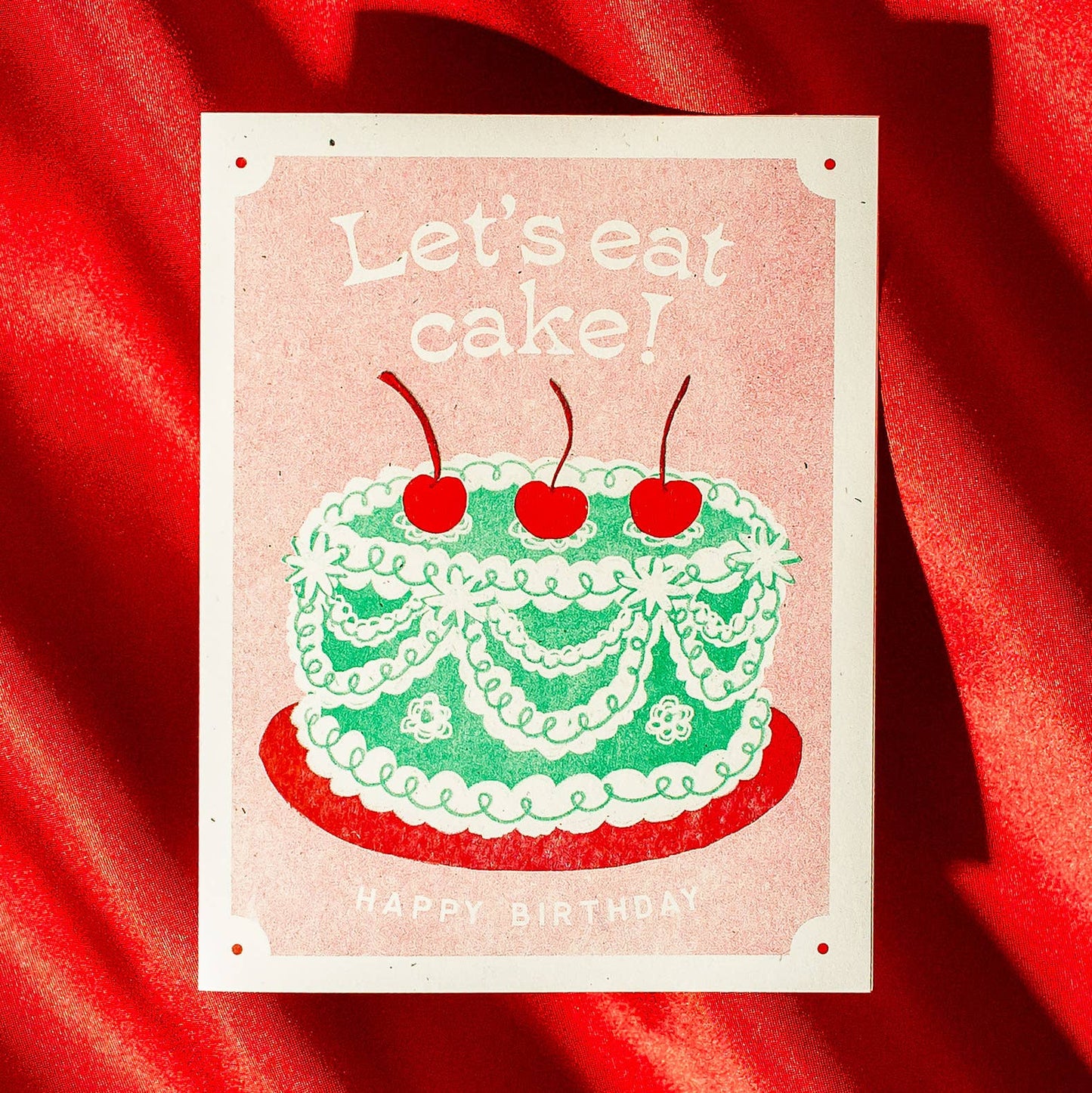 Let's Eat Cake - Risograph Birthday Card