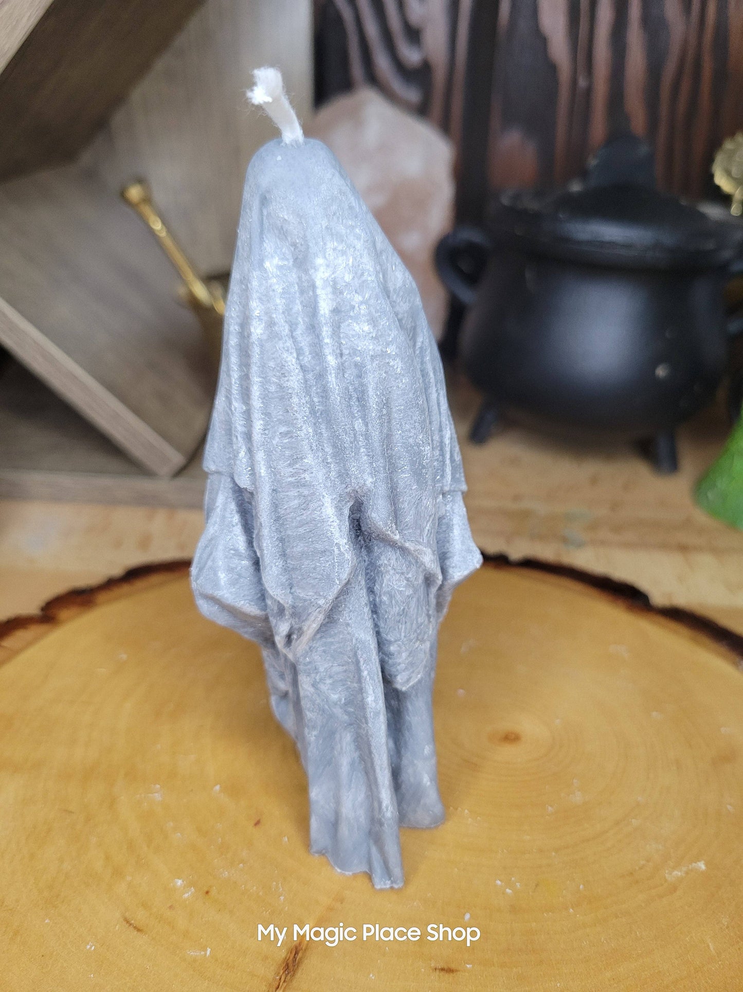Ghost Handmade Candle , Palm wax Candle , Halloween Candle , white Ghost candle: Red