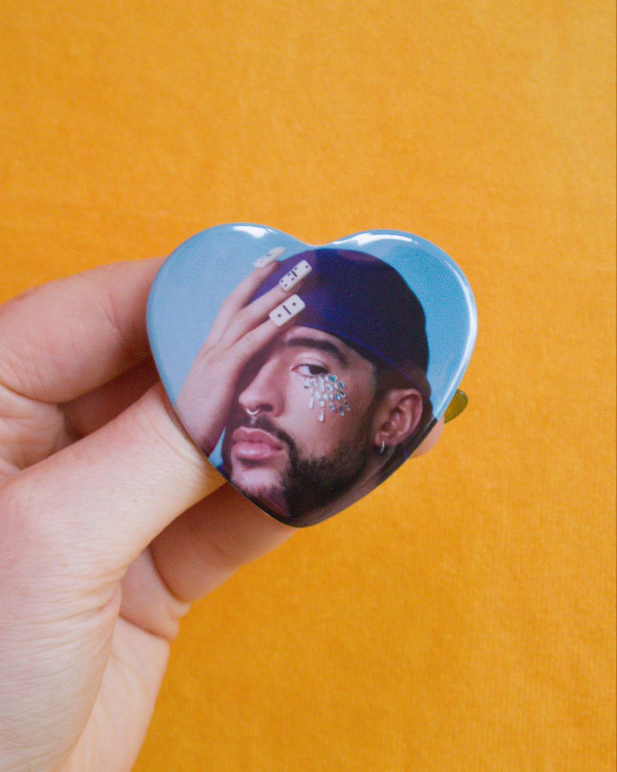 Bad Bunny Heart Shaped Pin