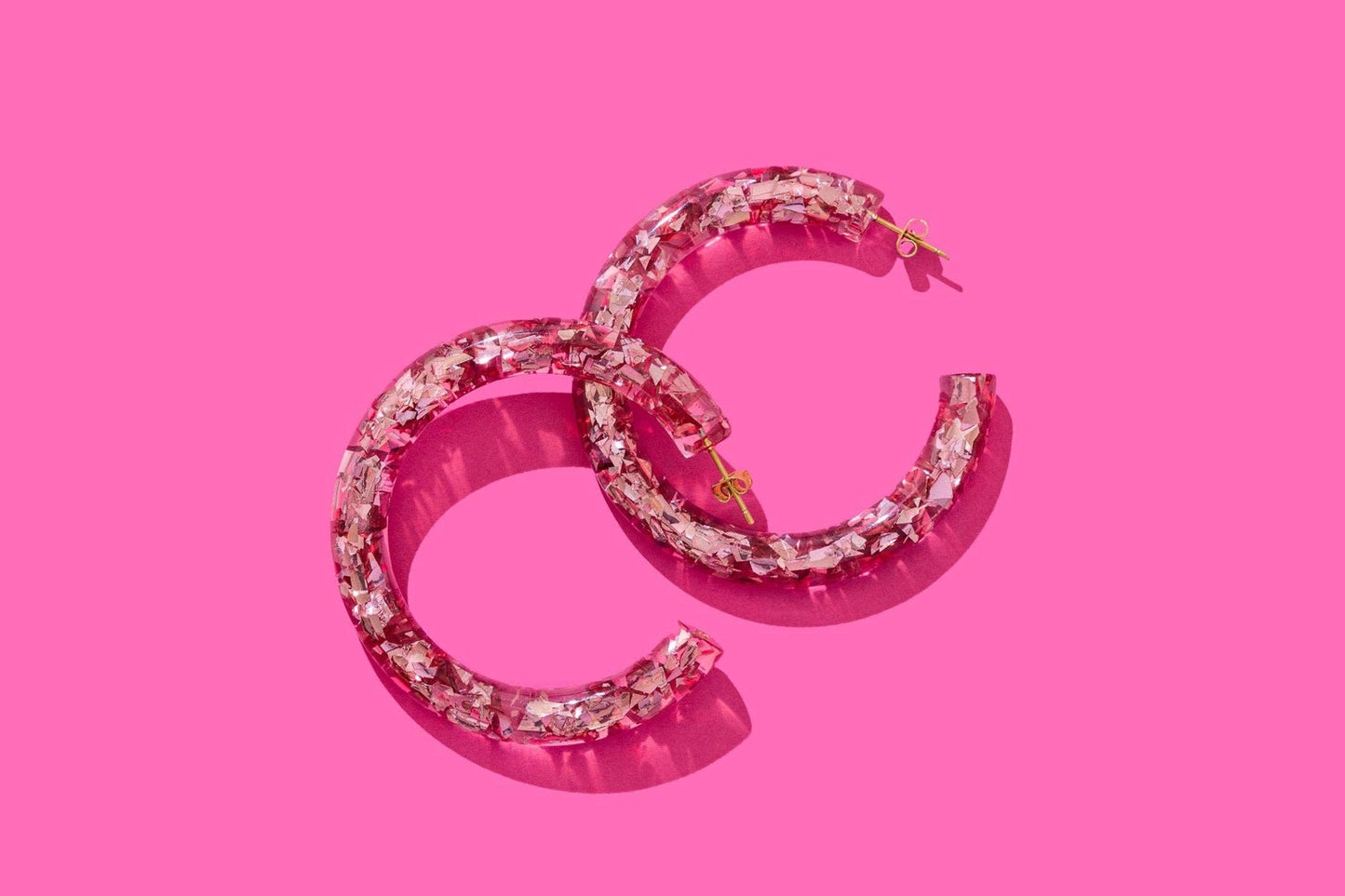 Confetti Hoop Earrings - Assorted Colors - Each: Iridescent