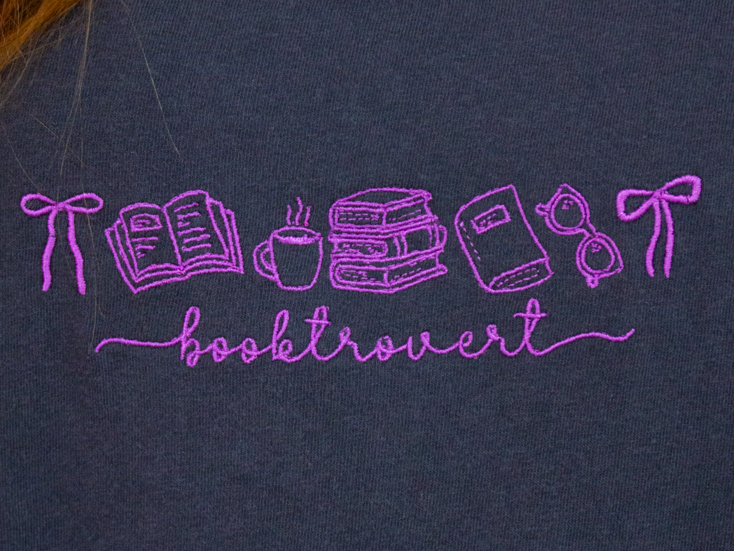 “Booktrovert” Embroidered Shirt