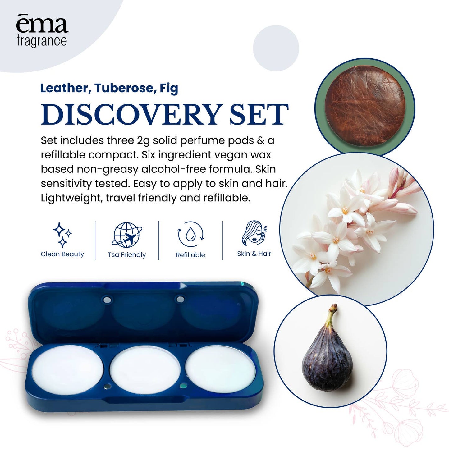 Tuscan Trio Set: Refillable Compact + 3 Fragrance Pods