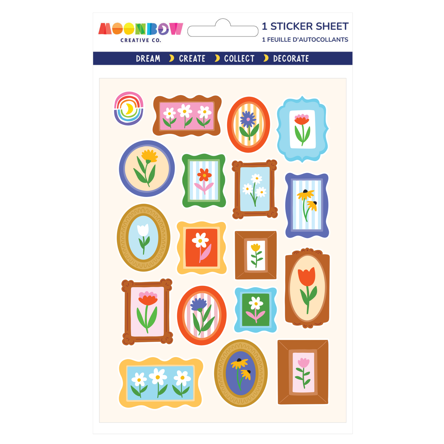 Floral Cameo Glossy Sticker Sheet