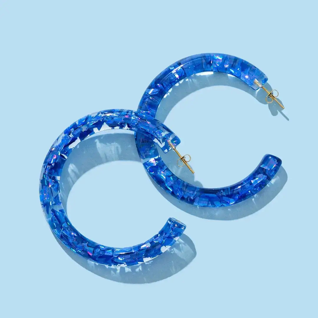 Confetti Hoop Earrings - Assorted Colors - Each: Iridescent