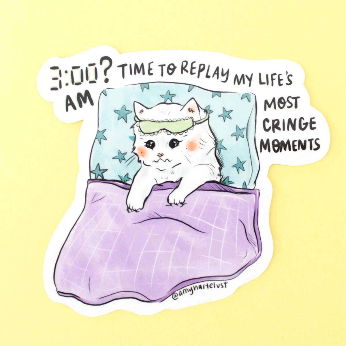 Insomnia Kitty Vinyl Sticker