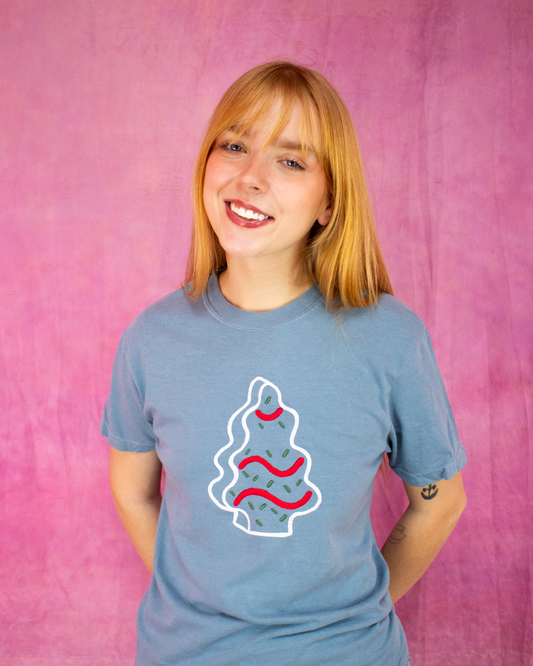 Christmas Tree Cake Embroidered Shirt