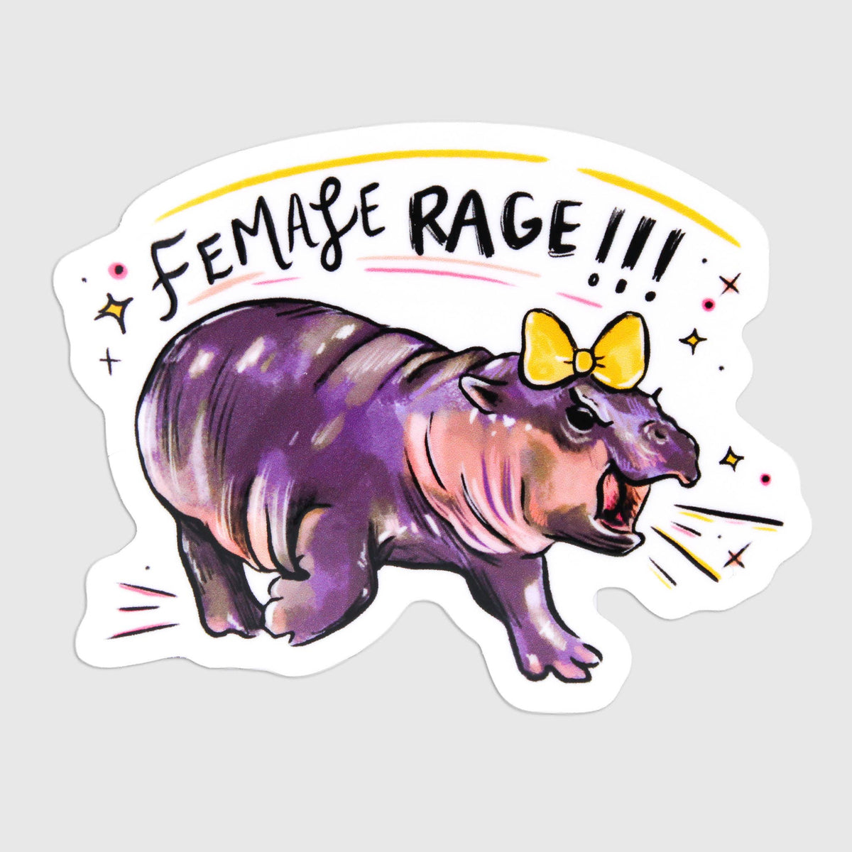 MooDeng Female Rage Vinyl Sticker