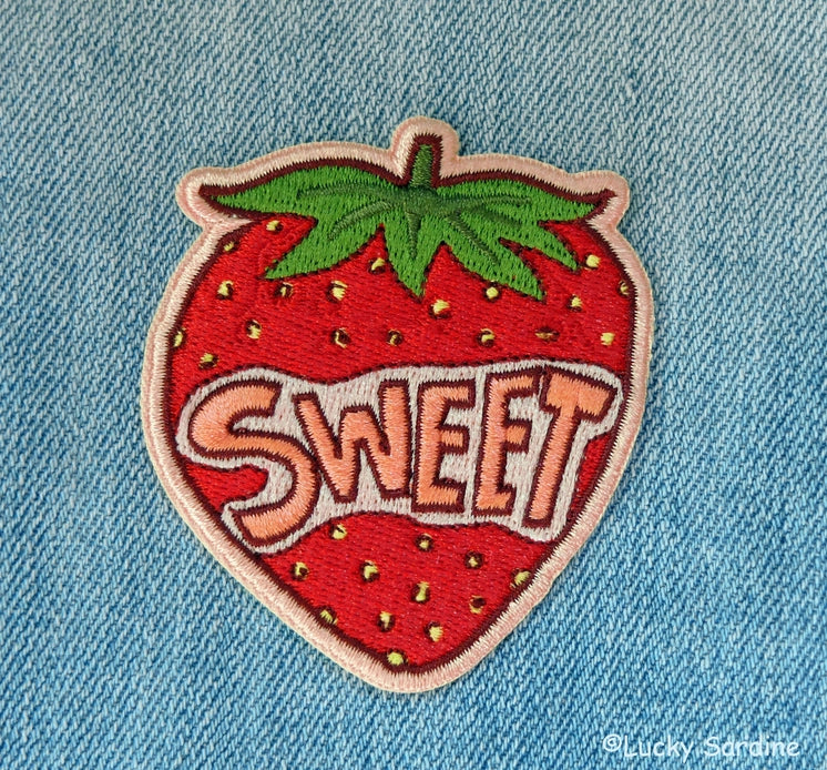 "Sweet" Strawberry Embroidered Patch