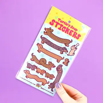 Dachshund Doodles - Holographic Sticker Sheet