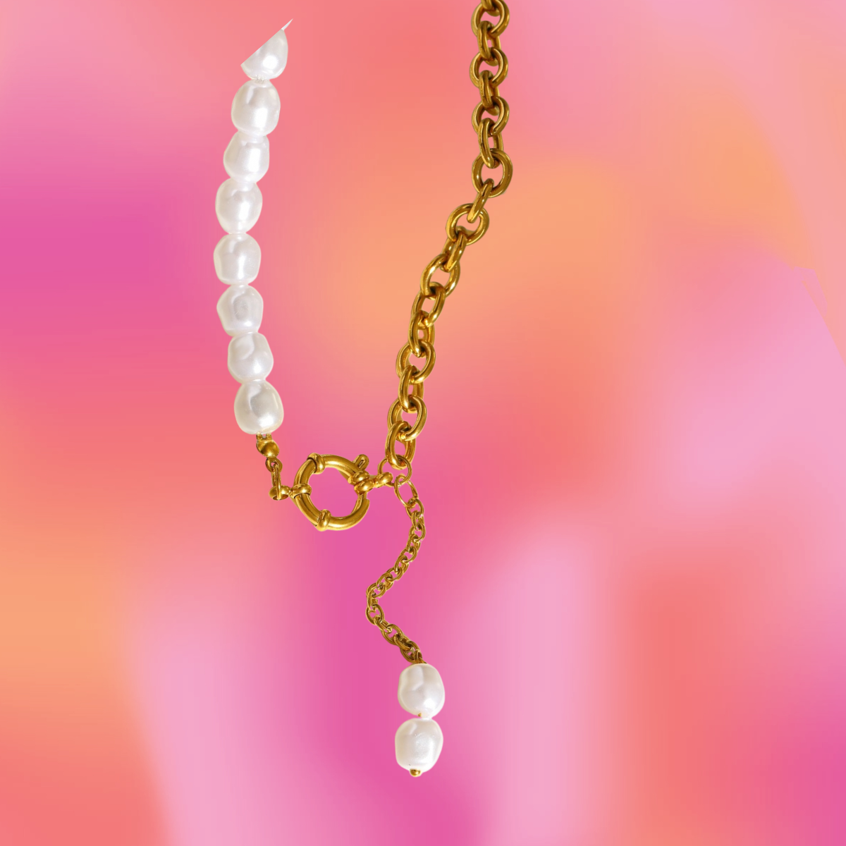Pearl and Chain Necklace