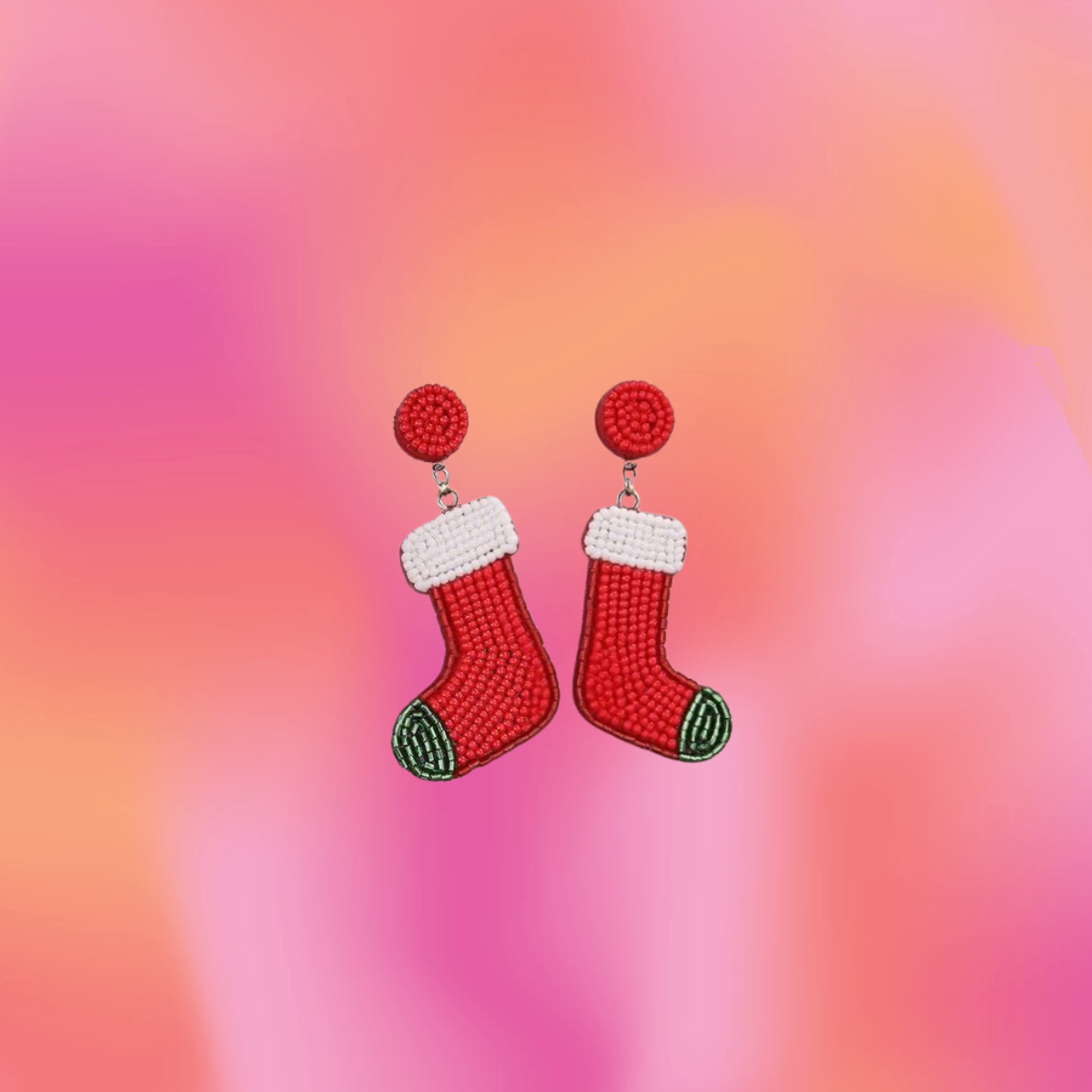Beaded Stocking Earrings