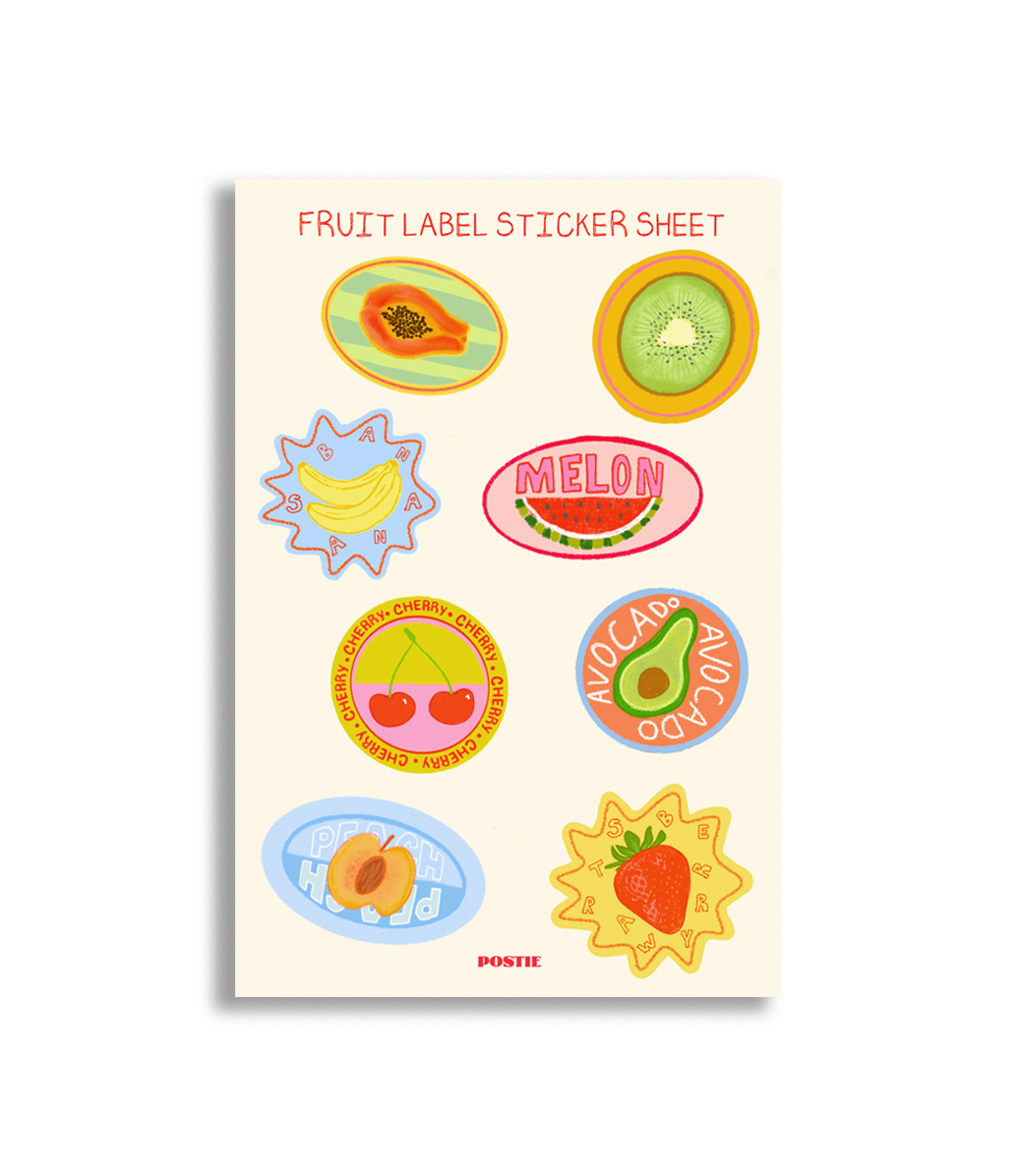 Fruit Label Sticker Sheet