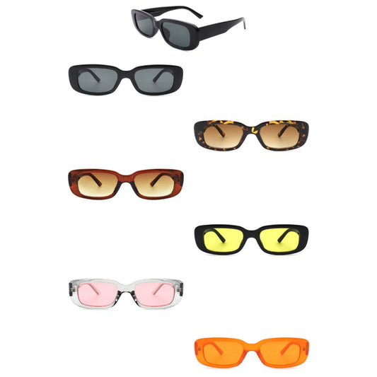 Rectangle Narrow Fashion Vintage Slim Retro Sunglasses: No Packaging