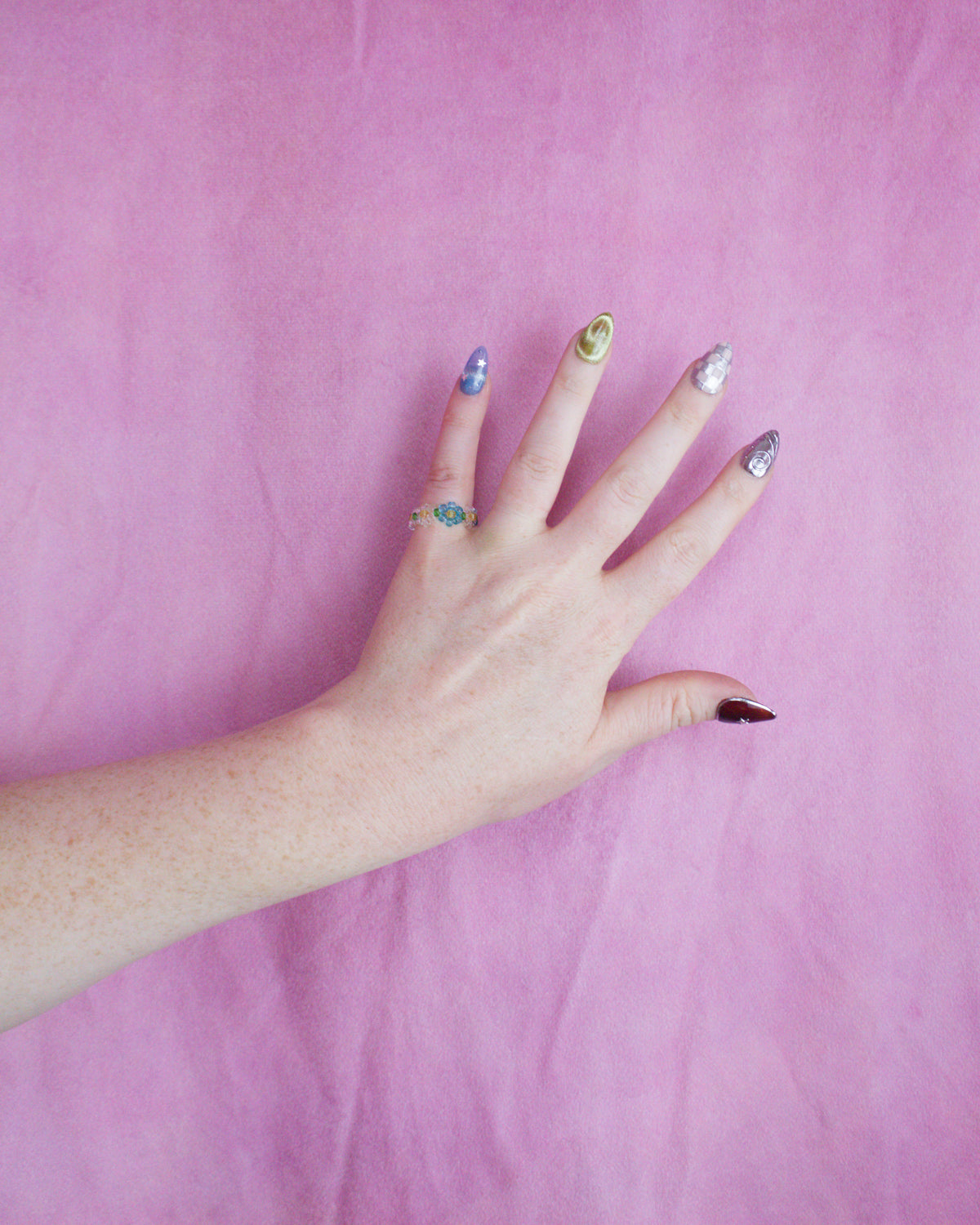 Delicate Floral Beaded Rings