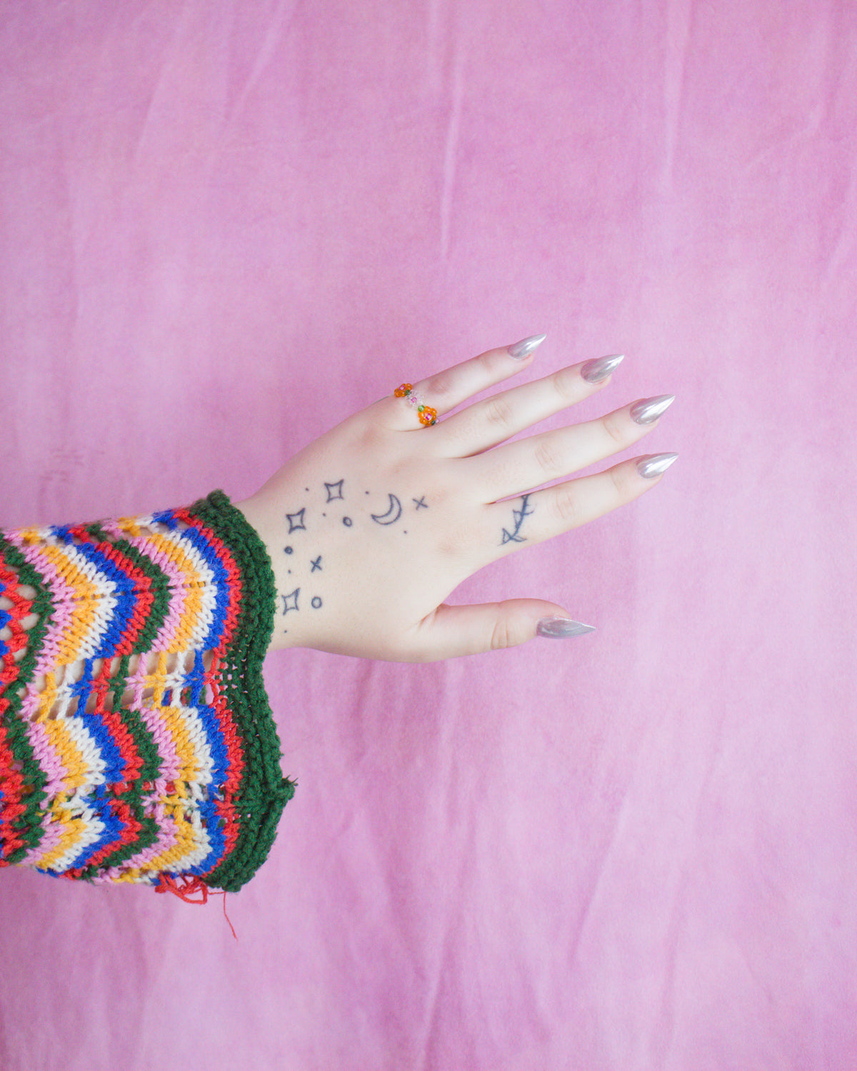 Delicate Floral Beaded Rings