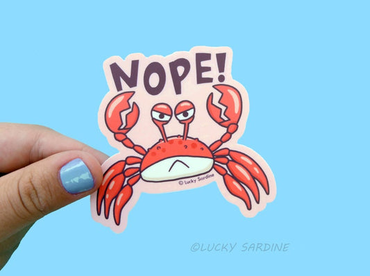 "NOPE!" Angry Crab Sticker