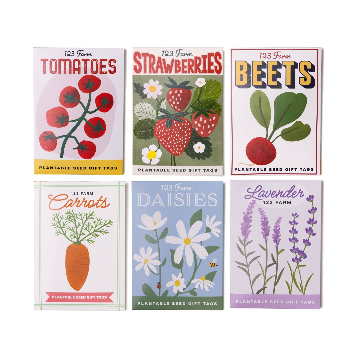 Plantable Seed Gift Tags - Vintage Seed Design, 5 Gift Tags: Carrots