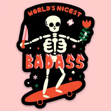 "World's Nicest BADASS" Sticker