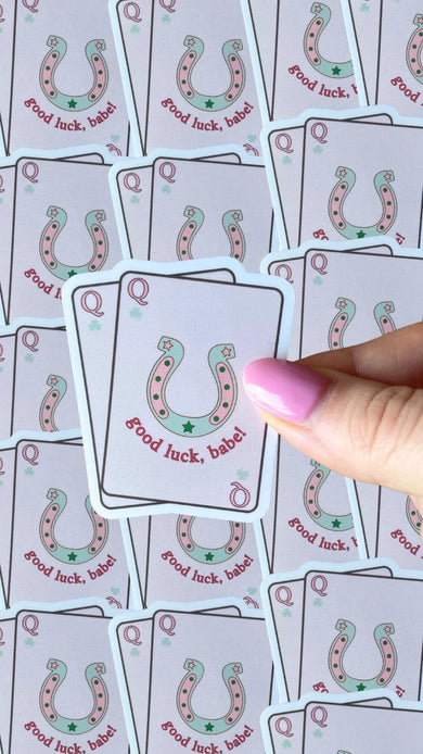 Good Luck Babe Card Sticker