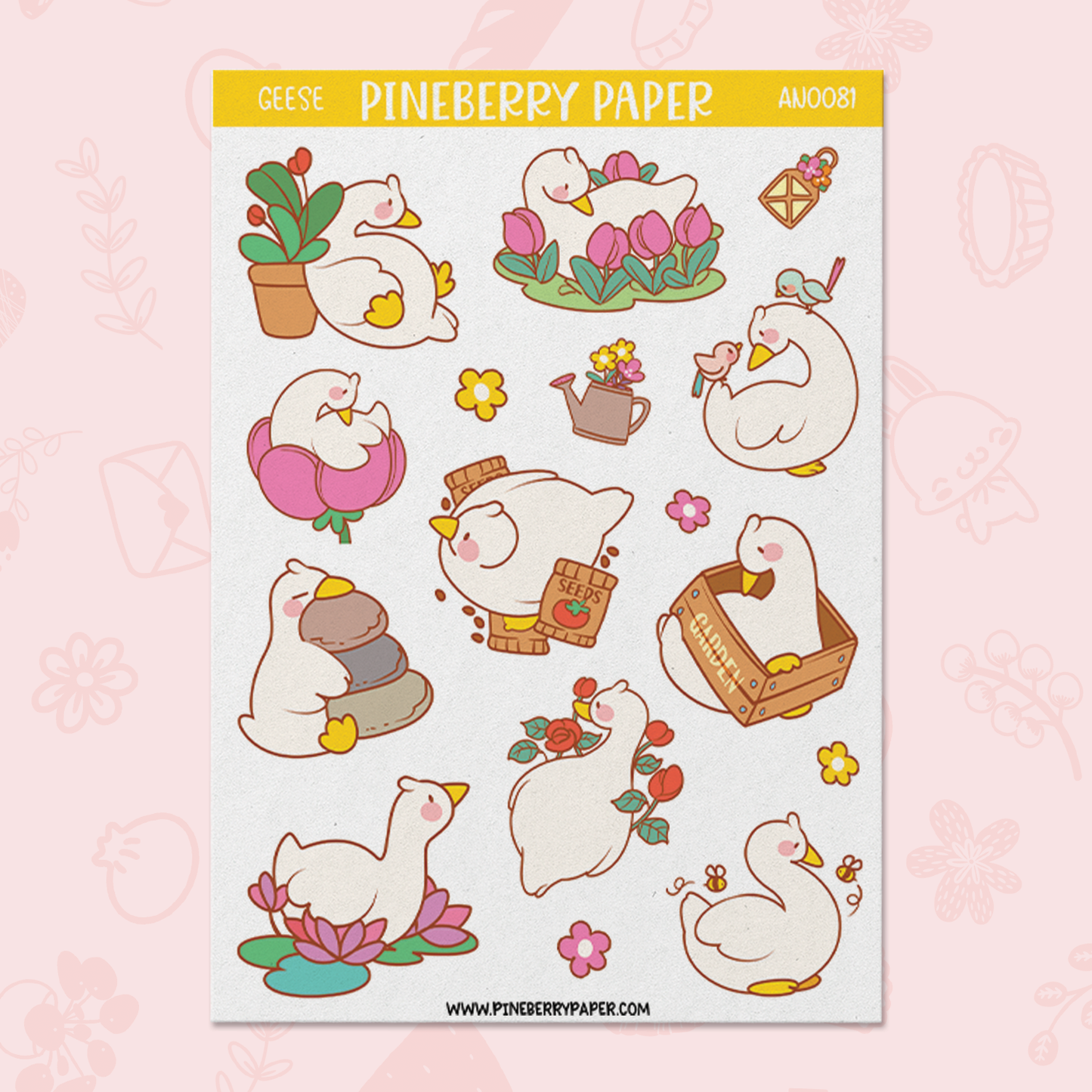 Garden Geese Sticker Sheet