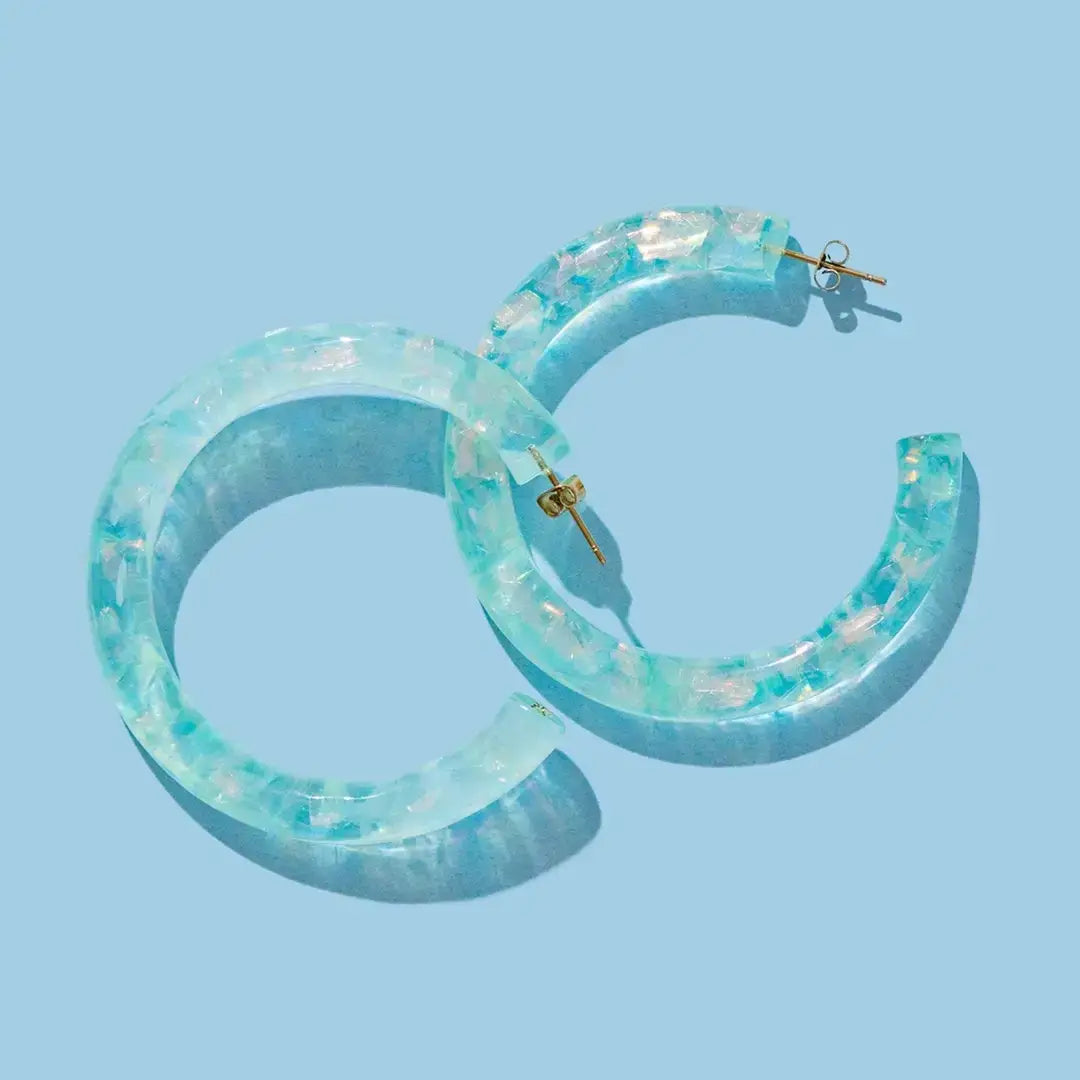 Confetti Hoop Earrings - Assorted Colors - Each: Iridescent