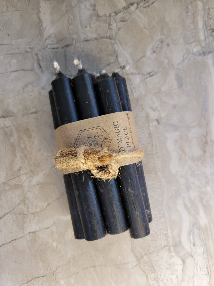 Set of 10 mini Candles 4" chime unscented Home Decor: Brown