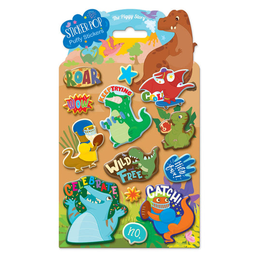 Sticker Pop Puffy Stickers | Sporty Dinos