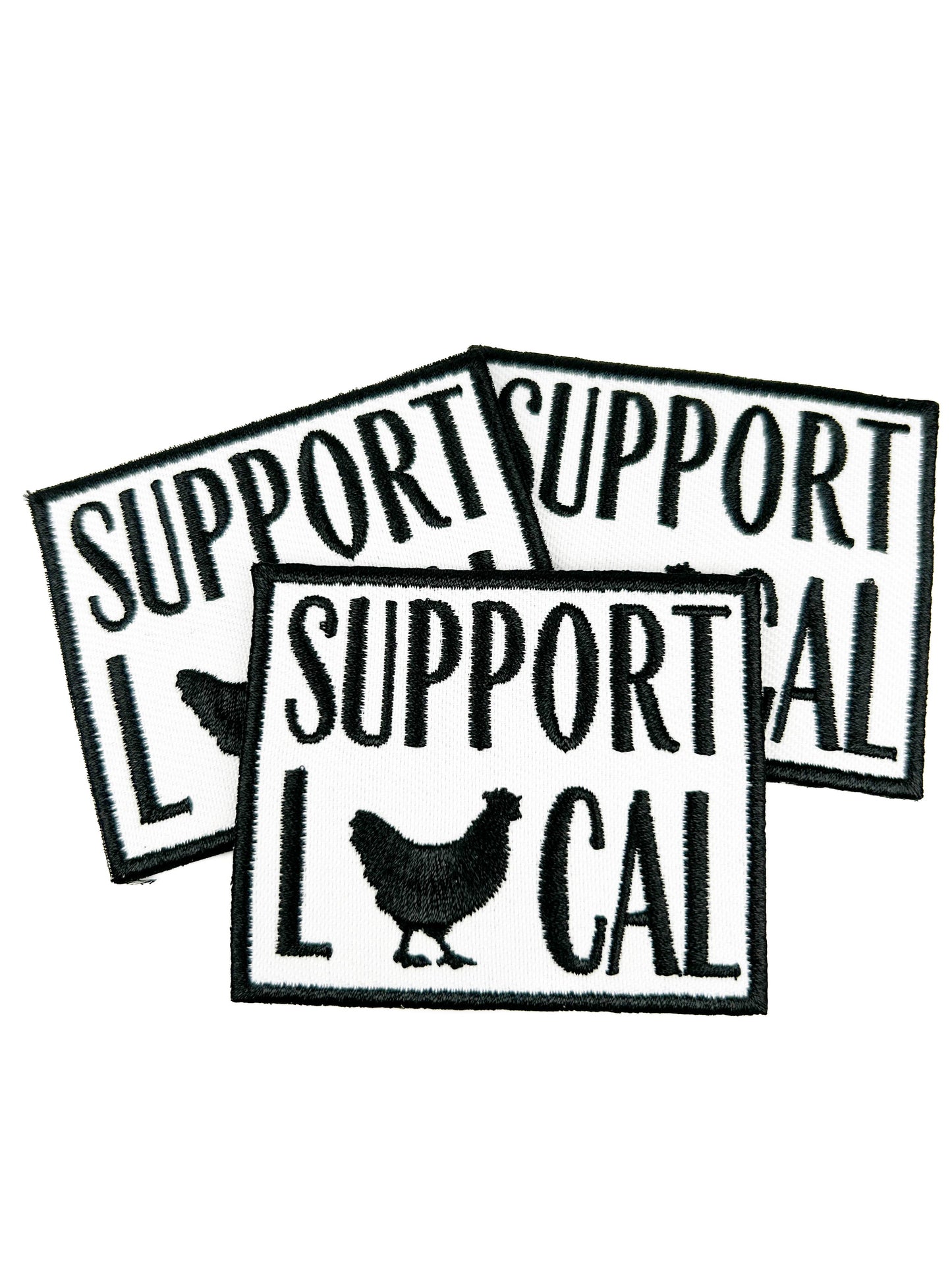 Support Local Embroidered Iron-On Patch Holistic Farm