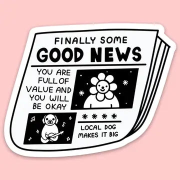 "Good News" Dog Newspaper Sticker