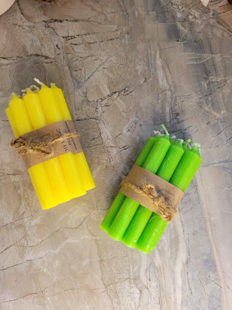 Set of 10 mini Candles 4" chime unscented Home Decor: Brown