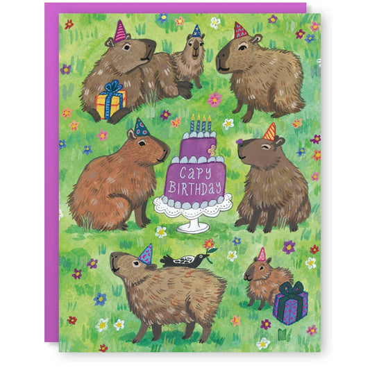 Capybara Birthday Card