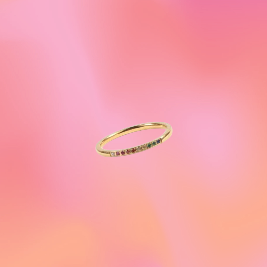 Colorful Slim Gem Ring