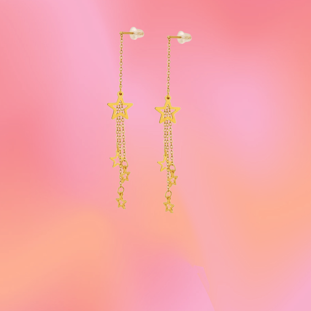 Dangling Star Titanium Earrings