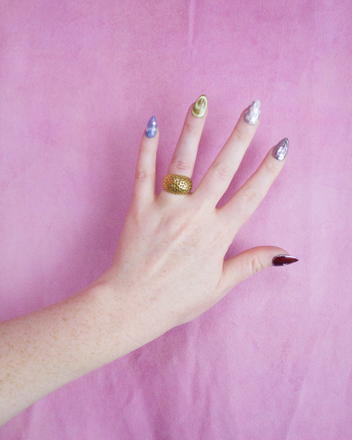 Hammered Statement Titanium Ring