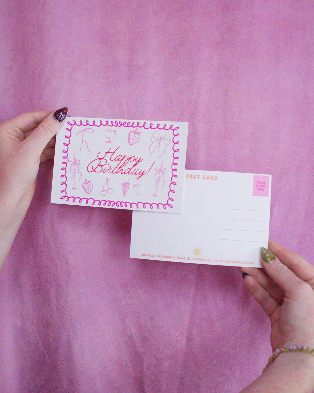 Girly "Happy Birthday" Post Card