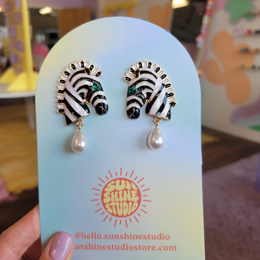 Regal Zebra Earrings