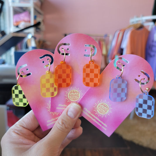 Checkered Charm Earrings