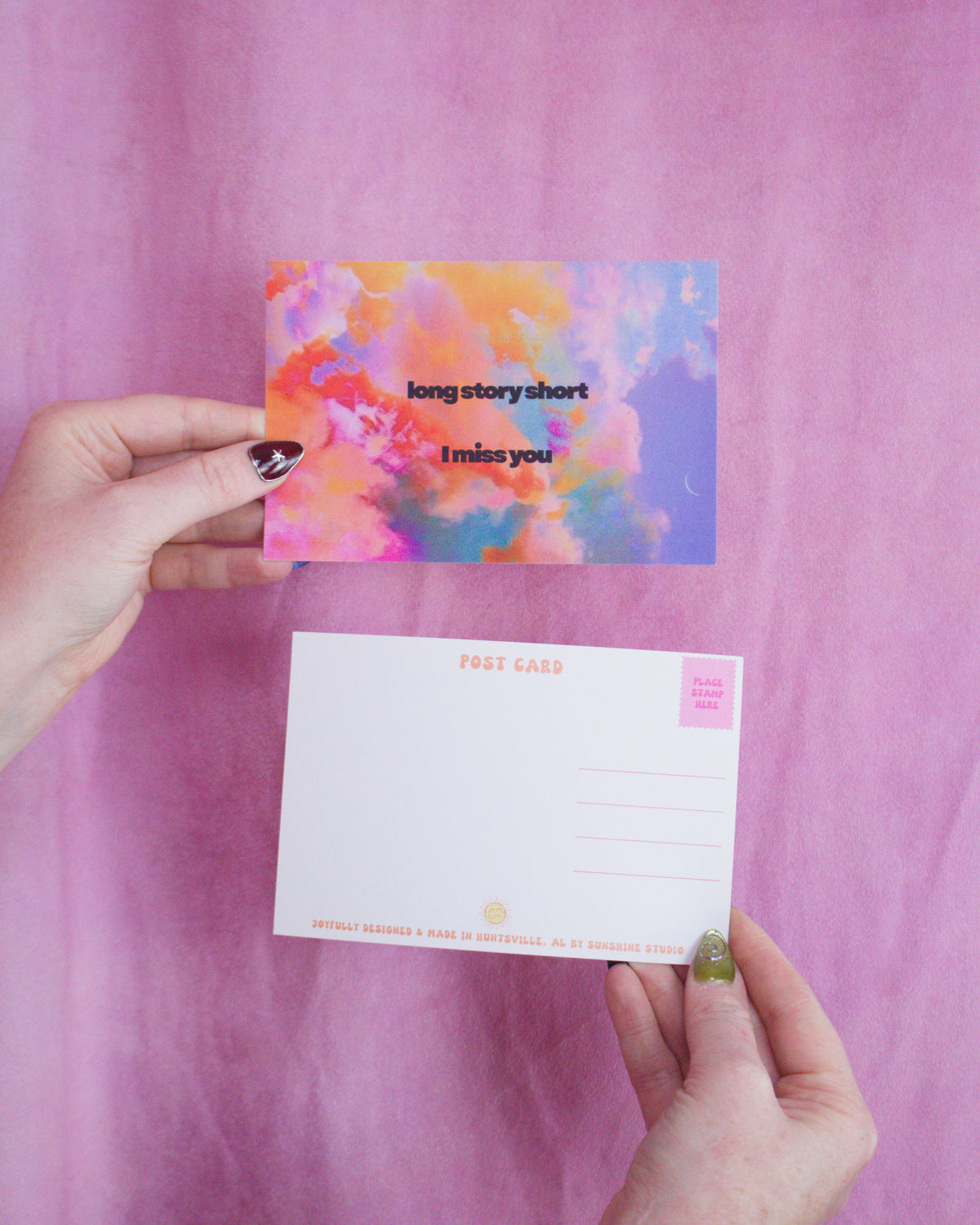 "long story short - I miss you" Post Card