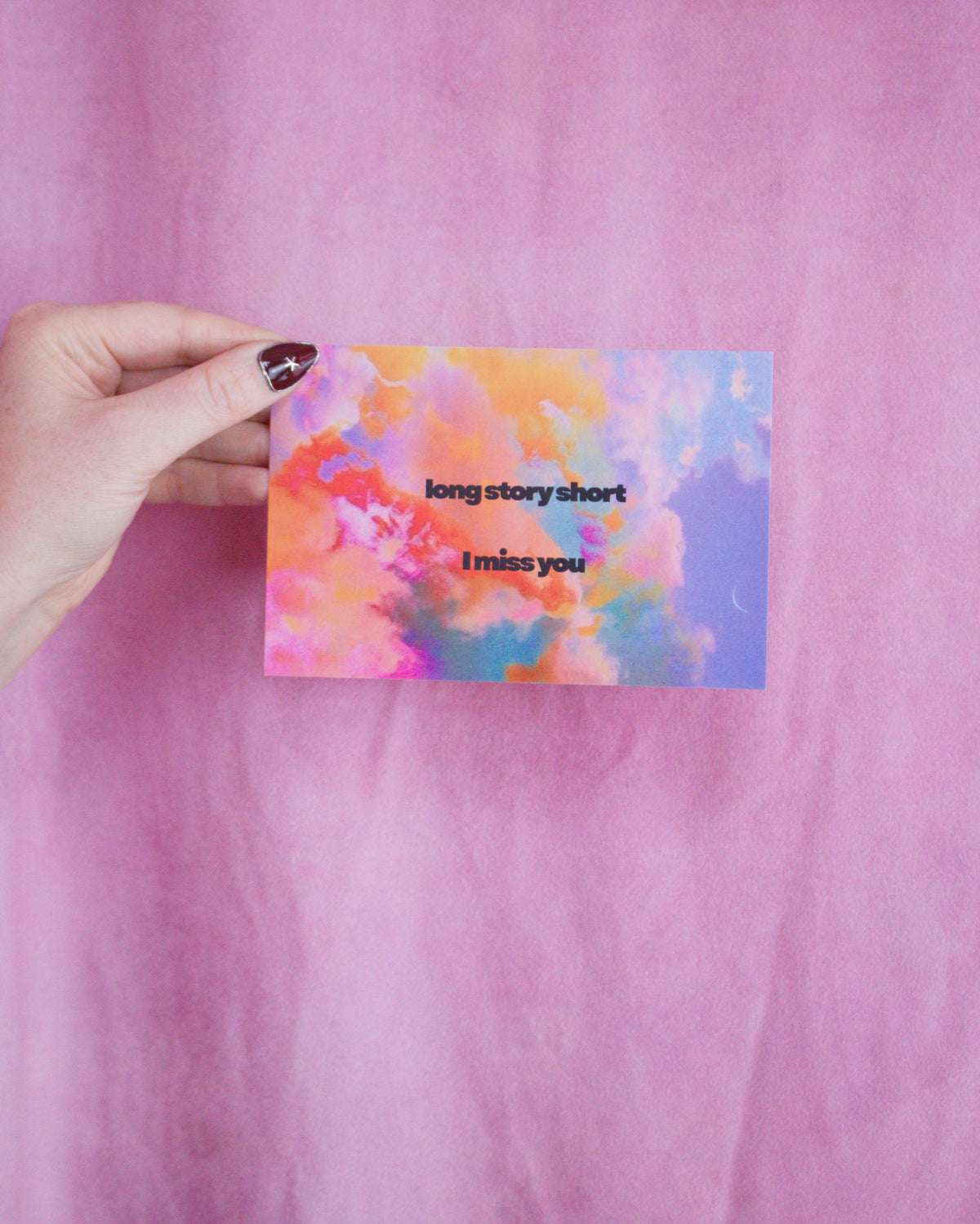 "long story short - I miss you" Post Card