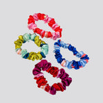 Set of 4 Mini Satin Scrunchies