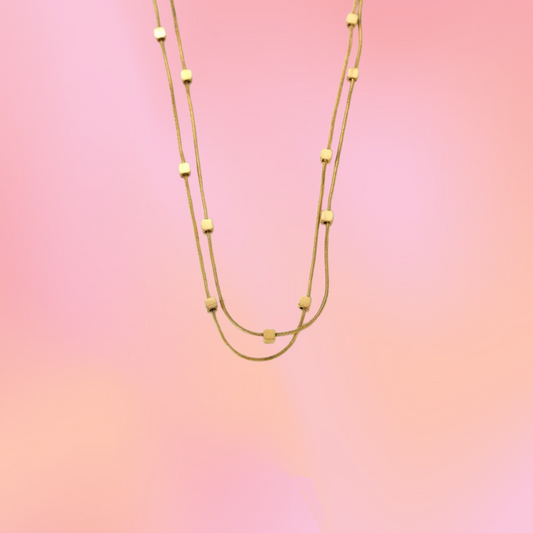 Cubed Titanium Layered Necklace